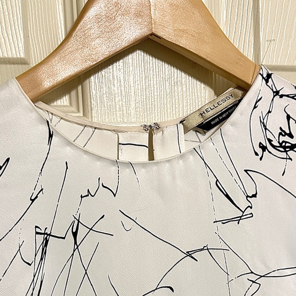 NWOT Hellessy Off White/Black Gorgeous Floral Detailed Blouse, Size 8 - VHTF! - Picture 5 of 7